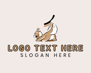 Bath Tub - Dog Pet Grooming logo design