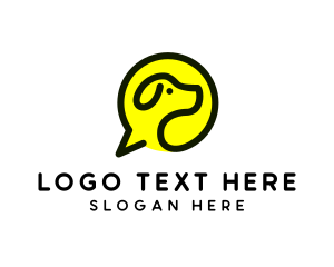 Dog Kennel - Dog Speech Bubble logo design