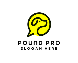 Pound - Dog Speech Bubble logo design