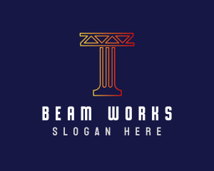 Beam - Column Construction Pillar logo design