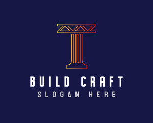 Construct - Column Construction Pillar logo design