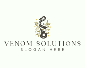 Snake Floral Boho logo design