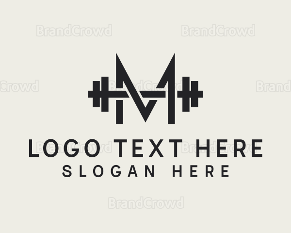 Weightlifting Gym Letter M Logo