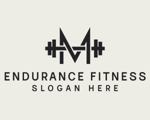 Endurance - Weightlifting Gym Letter M logo design