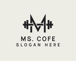 Weightlifting Gym Letter M logo design