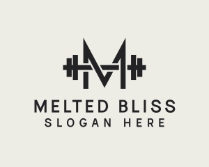 Weightlifting Gym Letter M logo design