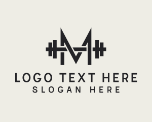 Gym - Weightlifting Gym Letter M logo design