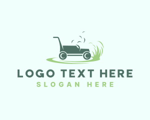 Garden Landscape Lawn Mower Logo