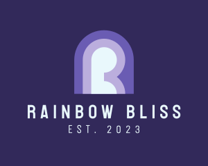 Retro Simple Rainbow logo design