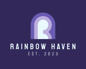 Retro Simple Rainbow logo design