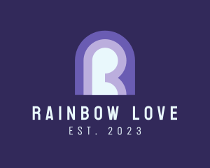 Retro Simple Rainbow logo design