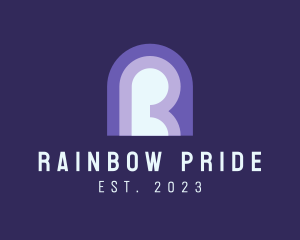 Retro Simple Rainbow logo design