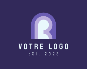 Lettering - Retro Simple Rainbow logo design