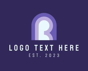 Letter R - Retro Simple Rainbow logo design