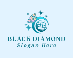 Diamond Globe Orbit logo design