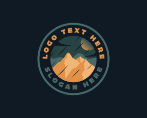 Hiker - Mountain Outdoor Adventure logo design