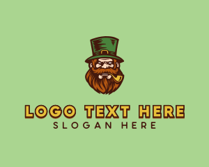 Pipe - Angry Leprechaun Costume logo design