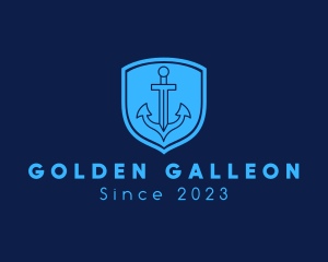 Galleon - Maritime Anchor Shield logo design