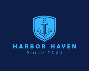 Maritime Anchor Shield logo design