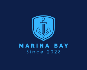 Seaport - Maritime Anchor Shield logo design