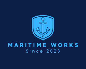 Shipyard - Maritime Anchor Shield logo design