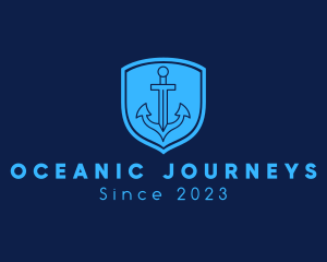Voyage - Maritime Anchor Shield logo design