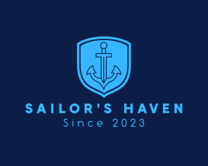 Maritime Anchor Shield logo design