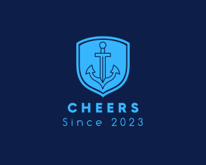Seafarer - Maritime Anchor Shield logo design
