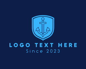 Exploration - Maritime Anchor Shield logo design