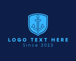 Maritime Anchor Shield logo design