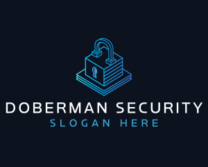 Security Padlock Technology logo design