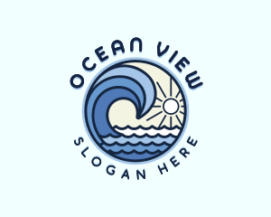 Ocean Coastal Waves logo design