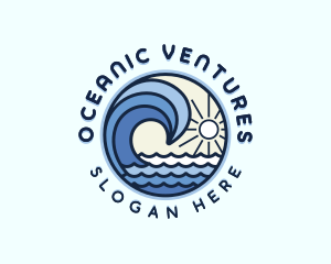 Ocean Coastal Waves logo design