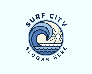 Ocean Coastal Waves logo design