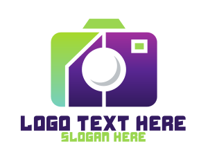 Lens - Geometric Tech Camera logo design