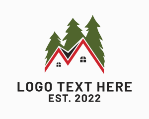 Log Cabin - Pine Tree House Realty logo design