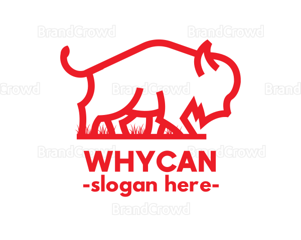 Red Cattle Outline Logo