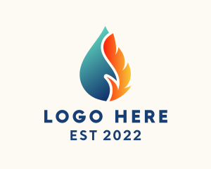 Heating - Hydroelectric Water Energy Drop logo design