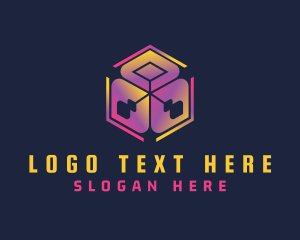 Web Design - Gradient Technology Cube logo design