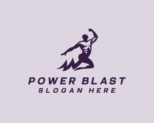 Lightning Power Man logo design