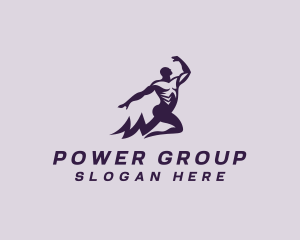 Man - Lightning Power Man logo design