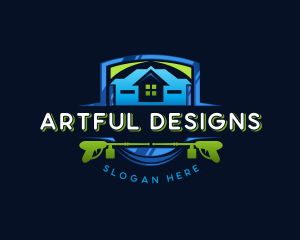 Power Wash Mansion Cleaning logo design