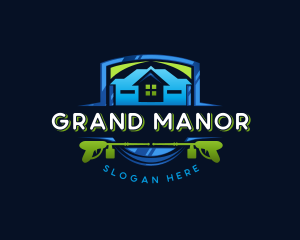 Power Wash Mansion Cleaning logo design