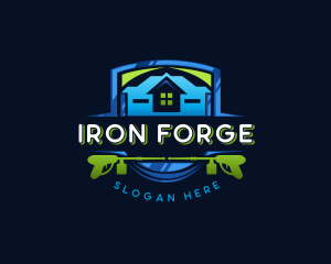 Power Wash Mansion Cleaning logo design