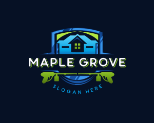 Power Wash Mansion Cleaning logo design