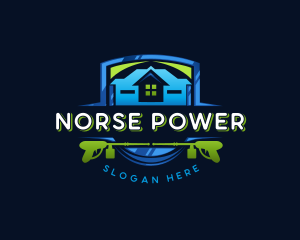 Power Wash Mansion Cleaning logo design