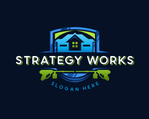 Power Wash Mansion Cleaning logo design