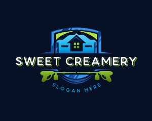 Power Wash Mansion Cleaning logo design