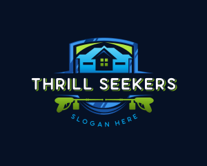 Power Wash Mansion Cleaning logo design