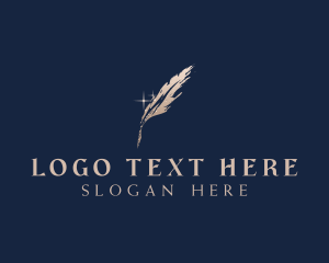 Blogger - Luxurious Feather Writer logo design